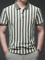 Summer New Men's High Quality Embroidered Polo Shirt Loose Fit Short Sleeve Casual Top
