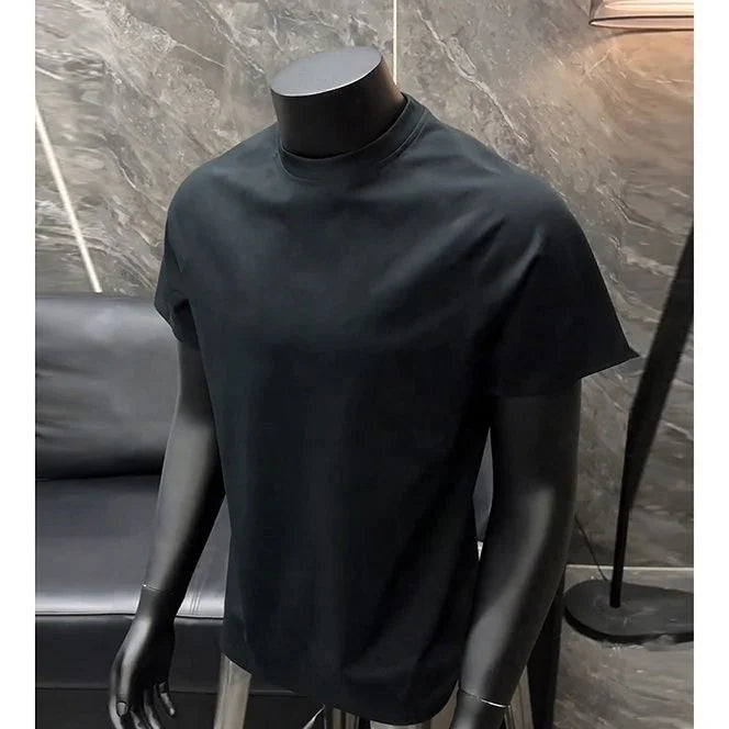 Summer New Men's Sorona Fabric T-shirt Cool Touch Antibacterial Quick Dry Regular Shoulder Short Sleeve Tee