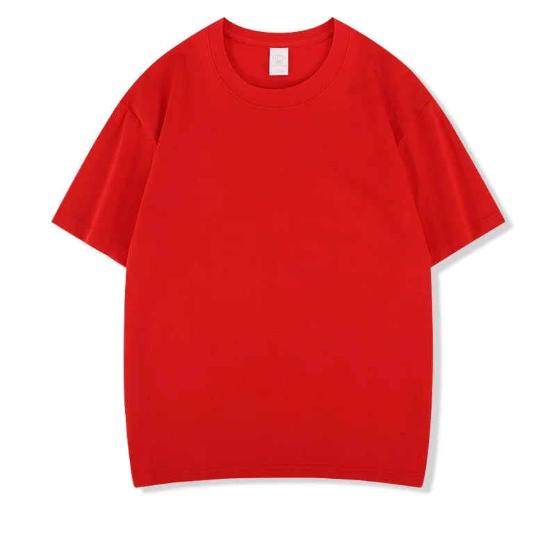 Cotton High Quality Unisex T-shirt 100% Cotton Summer Oversized Men's T-shirt Round Neck Solid Color Blank T-shirt for Men