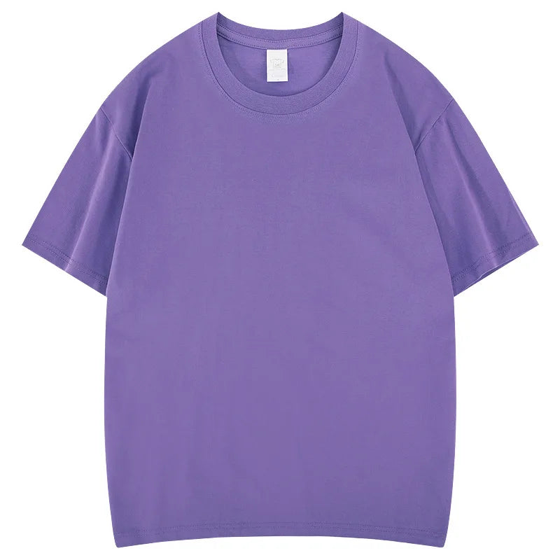 Cotton High Quality Unisex T-shirt 100% Cotton Summer Oversized Men's T-shirt Round Neck Solid Color Blank T-shirt for Men