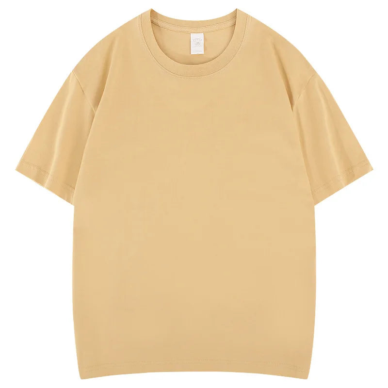 Cotton High Quality Unisex T-shirt 100% Cotton Summer Oversized Men's T-shirt Round Neck Solid Color Blank T-shirt for Men