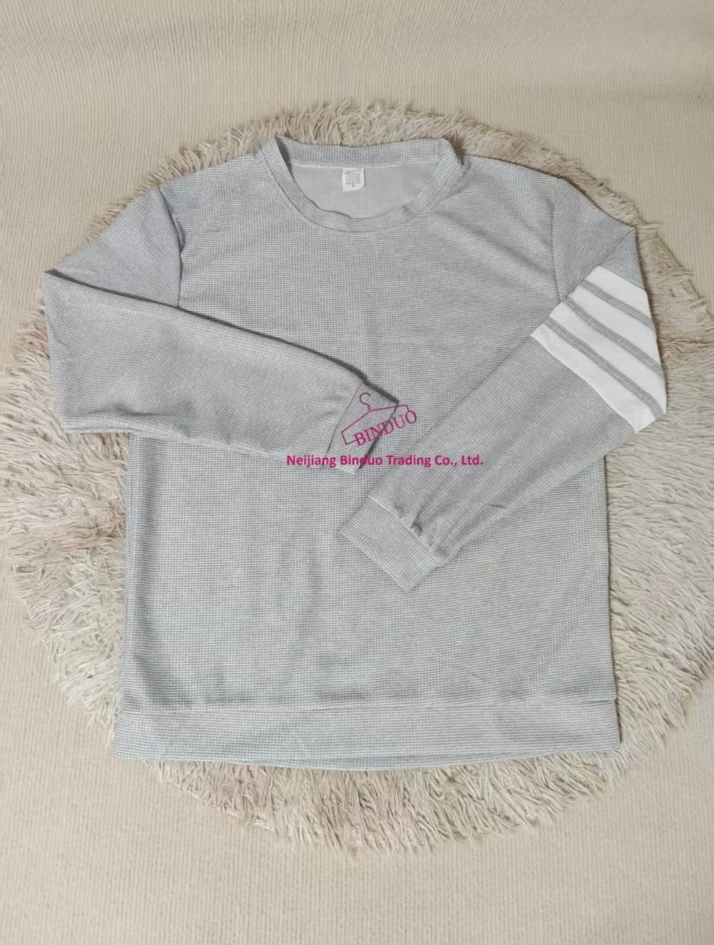 Waffley Men's Sweatshirt Spring and Autumn New Men's Crewneck Pullover Loose Sweatshirt Top Trendy Long Sleeve T-shirt