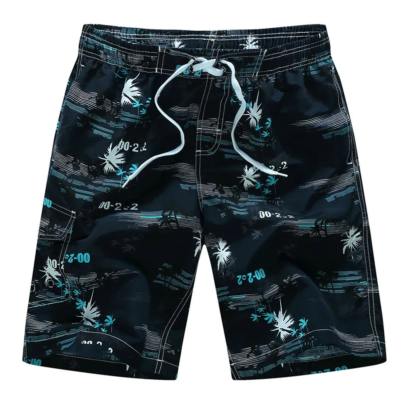Summer Men Quick-drying Beachwear Plus Size Swimsuit Shorts Male Fashion Casual Loose Hawaii Printing Surf Board Shorts