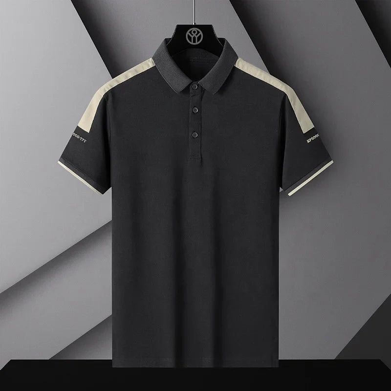 New Youth Summer Ice Silk Cool New Turndown Shirt Men's Casual Trendy Color-matching Short-sleeved Shirt for Men