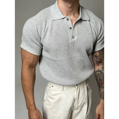 Summer new short-sleeved sweater men's honeycomb hollow POLO shirt shirt collar business T-shirt