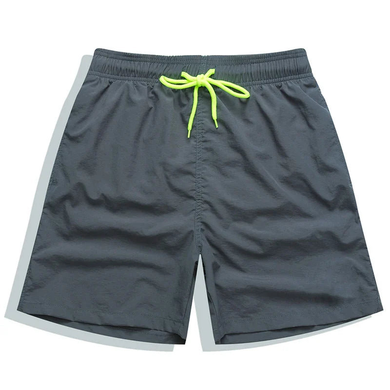 Datifer Brand Summer Men Shorts Fashion Nylon Solid Mesh Liner Drawstring For Swimsuits Male Surf Sports Shorts