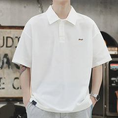 American Style Retro Polo Shirt Men's Summer Simple Men's Loose Large Size Men's Short-sleeved T-shirt Paul Shirt