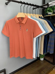 Summer Men's Short Sleeve T-shirt Embroidery Casual Turndown POLO Shirt Young and Middle-aged Men's Plus Size T-shirts