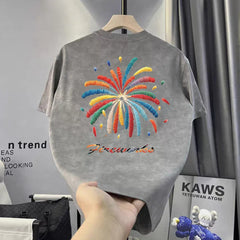 New Tie-Dye Old Style Trendy Short-Sleeved T-Shirt Men's European Style Slim-Fit Trendy Brand Summer Men's T-Shirt