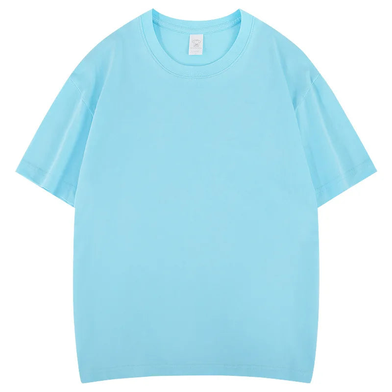 Cotton High Quality Unisex T-shirt 100% Cotton Summer Oversized Men's T-shirt Round Neck Solid Color Blank T-shirt for Men