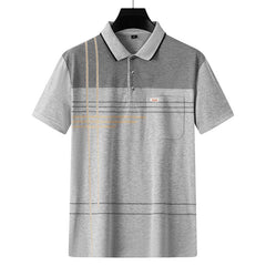 New Plus Size Men's Casual Fashion Printed Polo Shirt - Short Sleeve Lapel T-Shirt