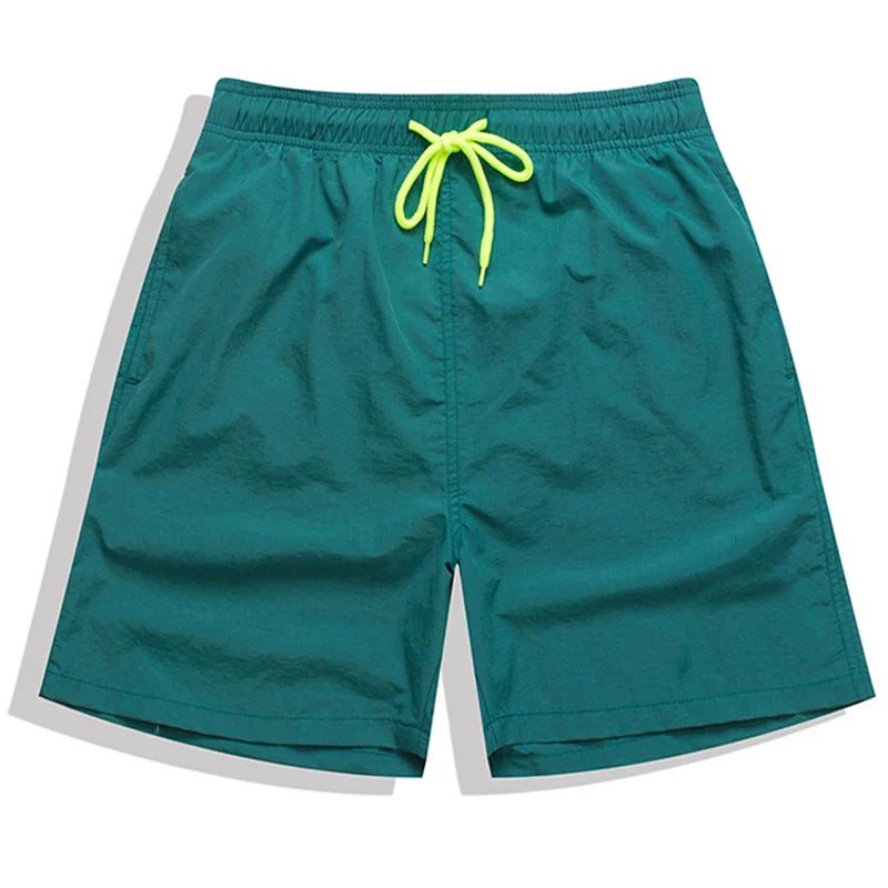 Datifer Brand Summer Men Shorts Fashion Nylon Solid Mesh Liner Drawstring For Swimsuits Male Surf Sports Shorts