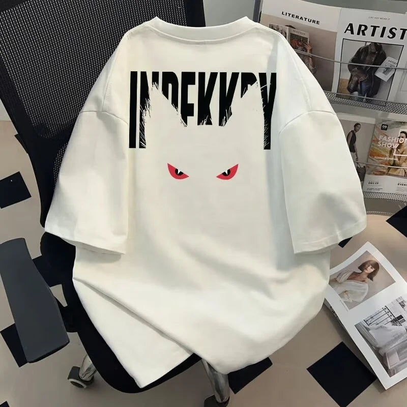 New American Style Trendy Brand Letter Printed Short-sleeved Men's T-shirt Summer Cotton Loose Casual Top for Men
