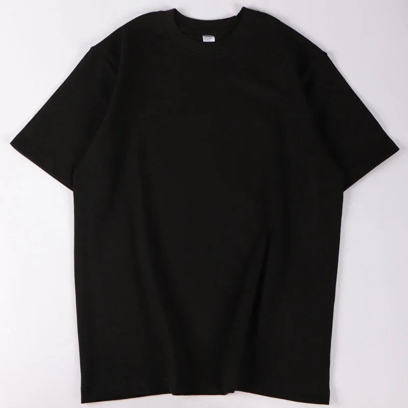 Summer Fashion Solid Color Cotton T-shirt Men's Trendy Crew Neck Short-Sleeve Top