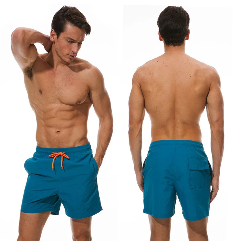 Datifer Brand Summer Men Shorts Fashion Nylon Solid Mesh Liner Drawstring For Swimsuits Male Surf Sports Shorts