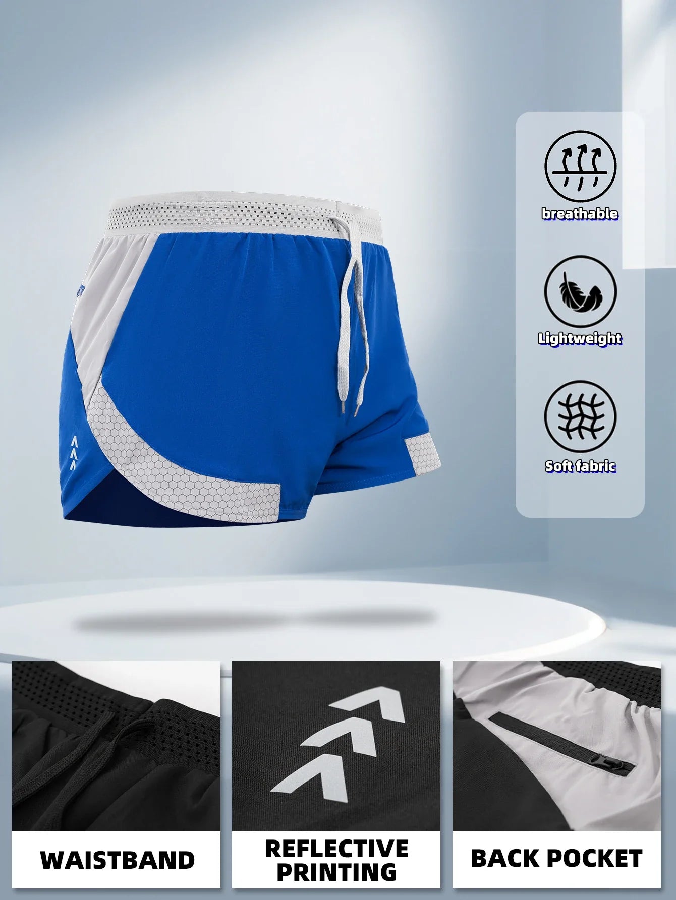 Men's Solid Drawstring Waist Pocket Shorts, Regular Fit Casual Breathable Quick Drying Swimming Shorts, Men's Bottoms for Summer