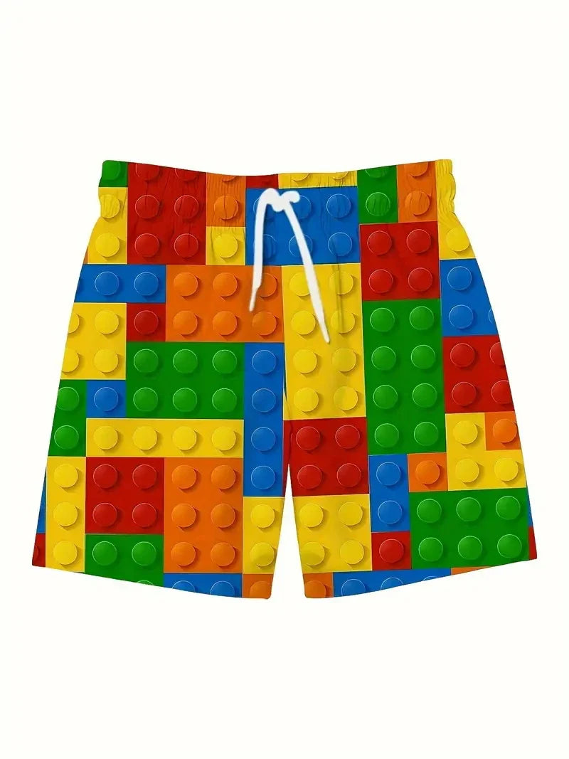 3d Print Rainbow Graphic Short Pants For Men Fashion Street Fashion Breathable Colorful Beach Shorts Vacation Swim Trunks