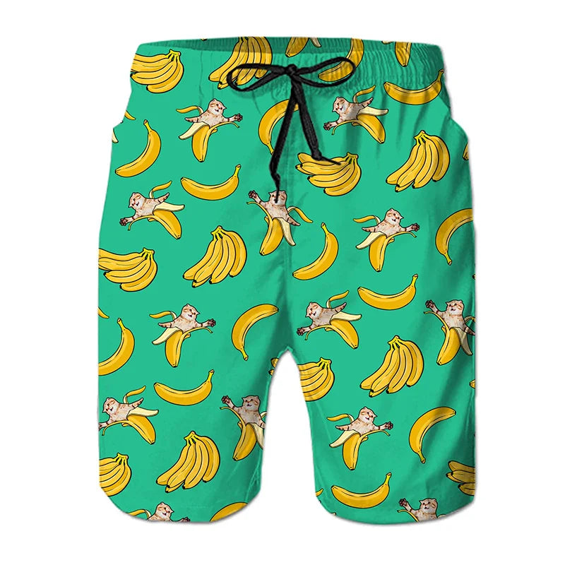 Paint & Animals Design Beach Shorts Pants Swimsuit Tropical Summer Casual Mens Swim Trunks 3D Print Board Shorts Cool Ice Shorts Pants