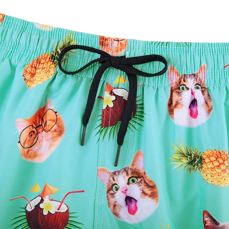 Paint & Animals Design Beach Shorts Pants Swimsuit Tropical Summer Casual Mens Swim Trunks 3D Print Board Shorts Cool Ice Shorts Pants