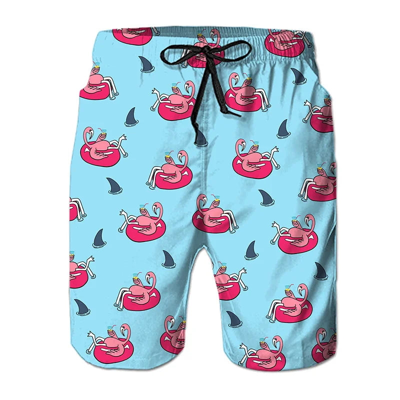 Paint & Animals Design Beach Shorts Pants Swimsuit Tropical Summer Casual Mens Swim Trunks 3D Print Board Shorts Cool Ice Shorts Pants