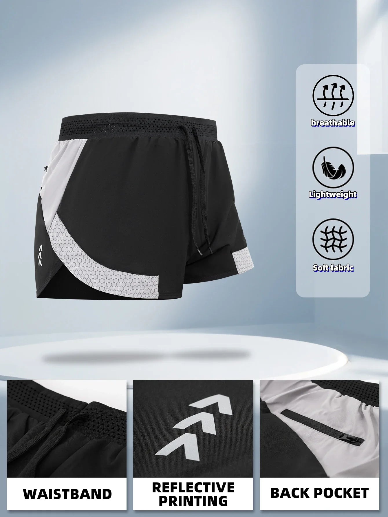 Men's Solid Drawstring Waist Pocket Shorts, Regular Fit Casual Breathable Quick Drying Swimming Shorts, Men's Bottoms for Summer