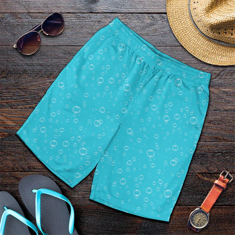 Colorful Bubbles Harajuku 3D Print Surfing Board Shorts Cool Summer Street Hip Hop Swim Trunks For Men Kids Travel Beach Shorts