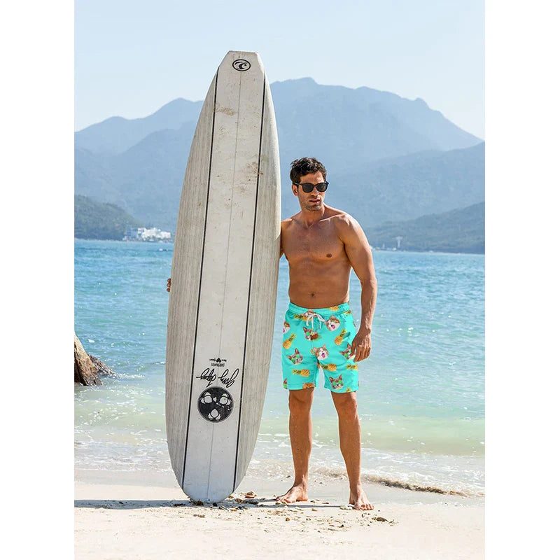 Paint & Animals Design Beach Shorts Pants Swimsuit Tropical Summer Casual Mens Swim Trunks 3D Print Board Shorts Cool Ice Shorts Pants