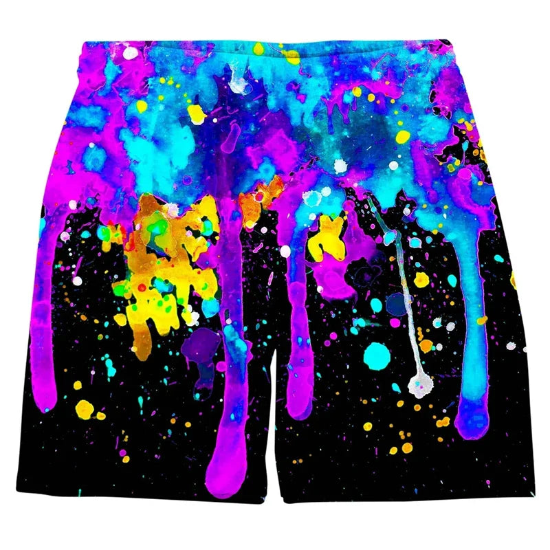 Men's Swimwear Shorts Oil Painting Harajuku 3d Surfing Board Shorts Casual Beach Mens Trunks Masculina Swimsuit Sports Pants 4XL