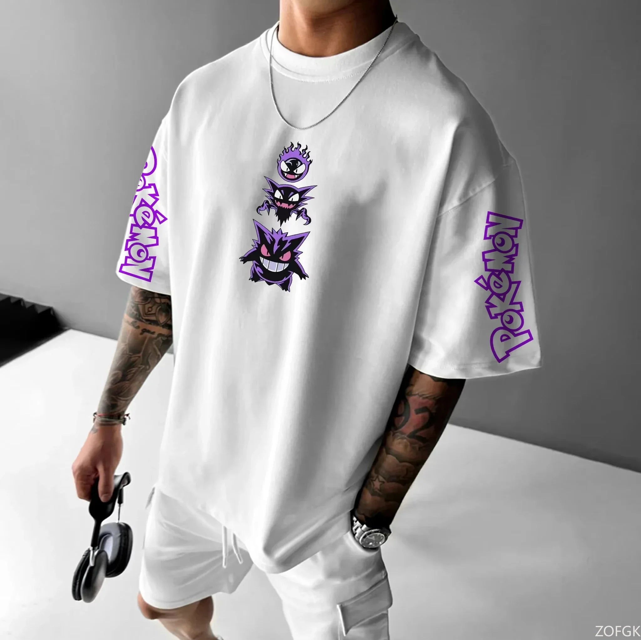 Pokémon Mewto & Gengar Print Oversized T-Shirts™