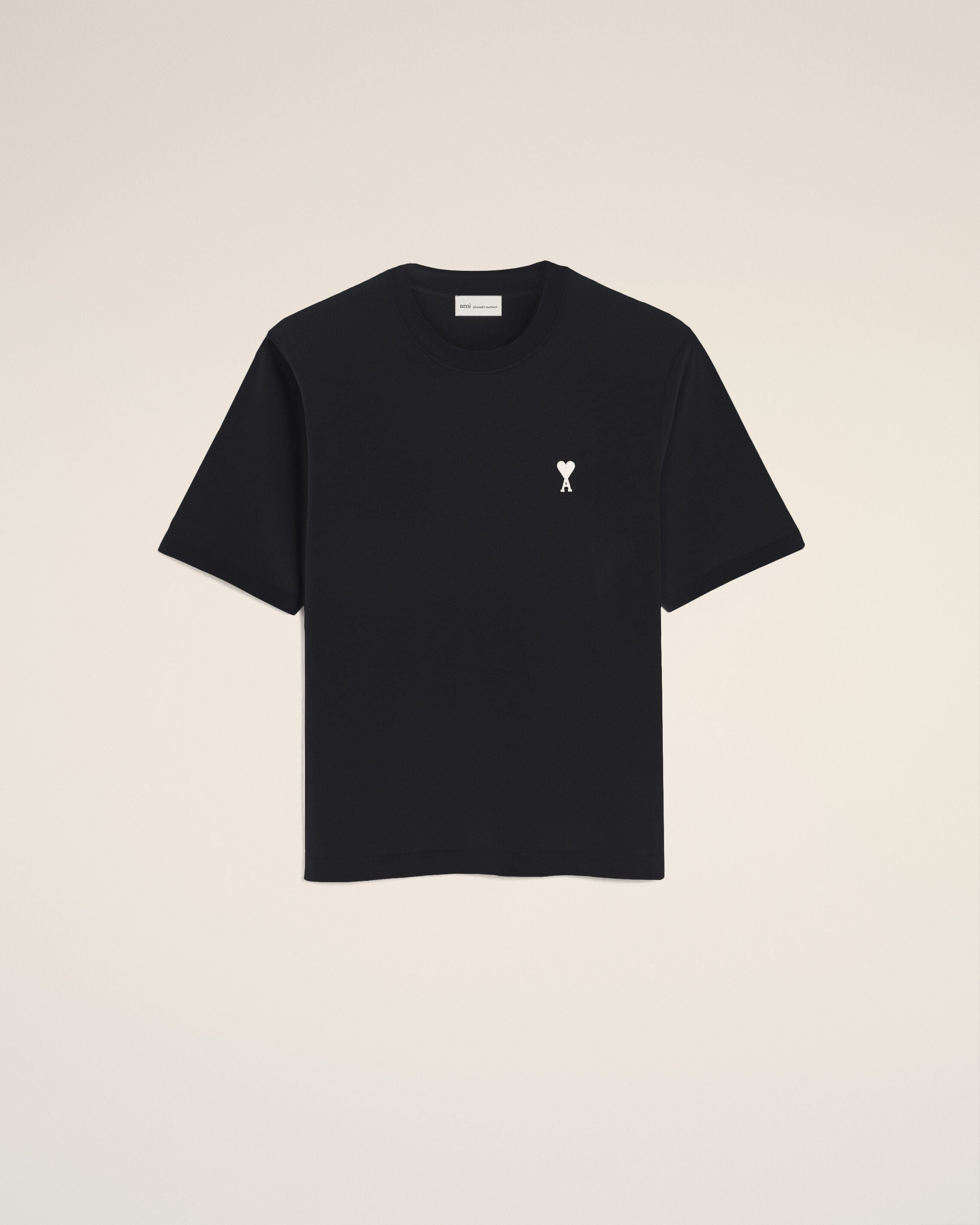 Black printed cotton "Place des Victoires" t-shirt