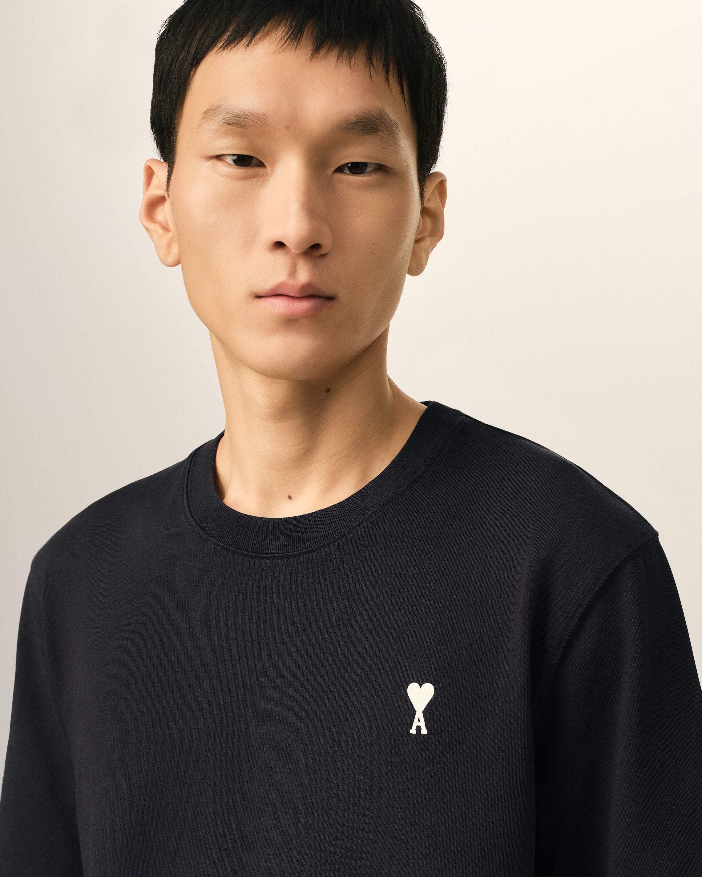 Black printed cotton "Place des Victoires" t-shirt