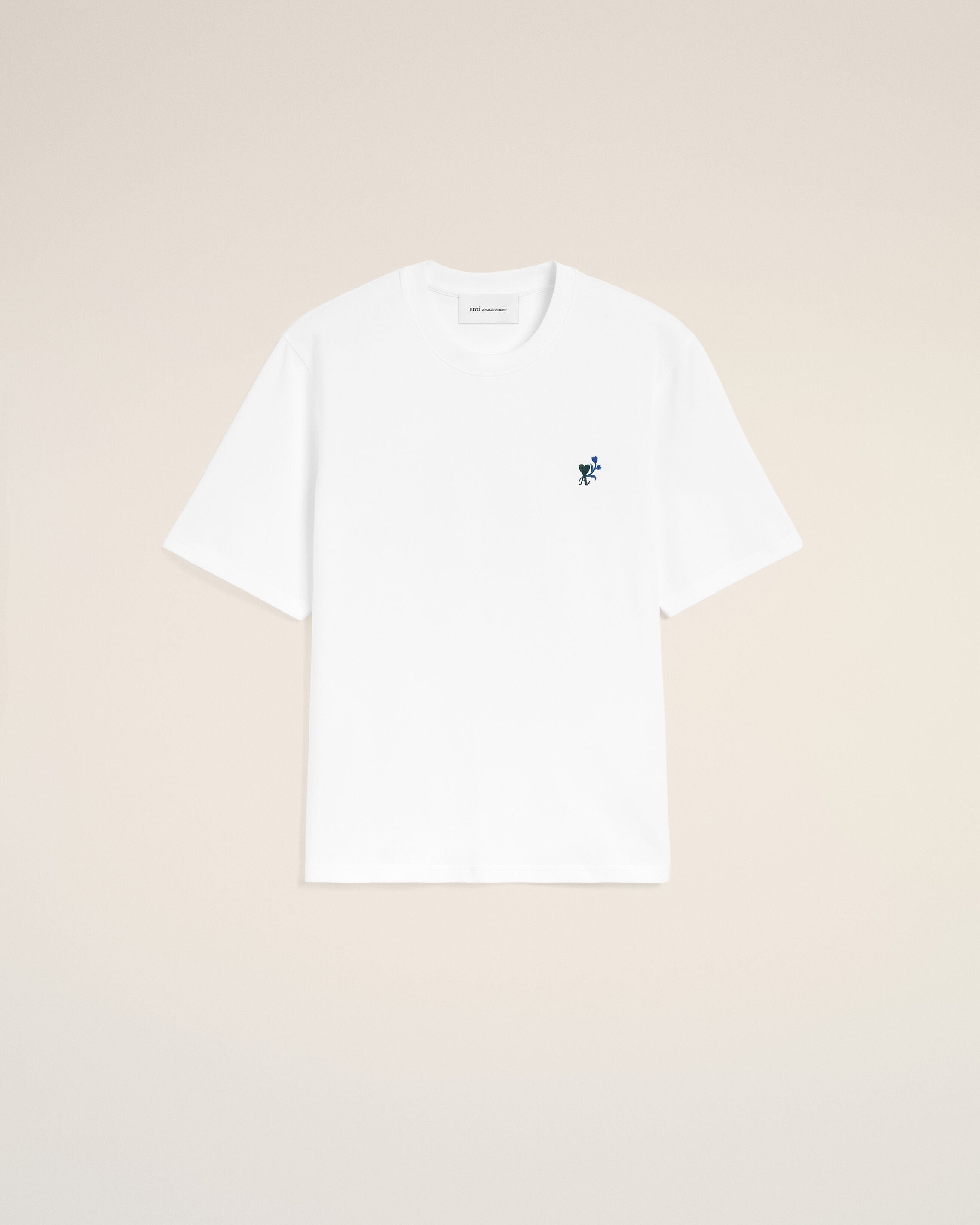 White cotton t-shirt with Ami de Coeur tulip