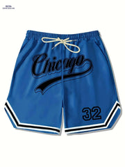 Casual Men's Polyester Chicago Shorts - Solid Color, Regular Fit