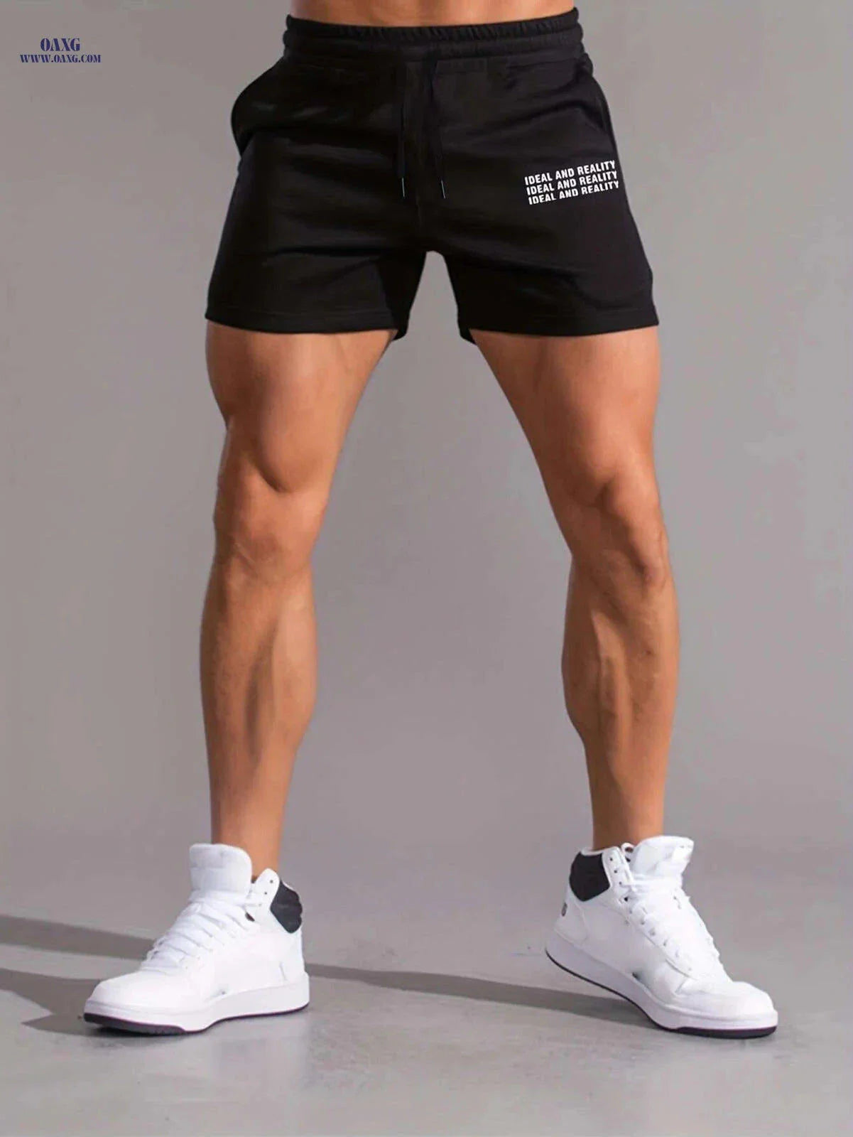 Casual Men's Shorts with Letter Print - Stylish Pockets Included