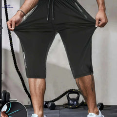 Gengyuan Men's Cool-Feel Sports Capri Pants - Lightweight & Quick-Drying