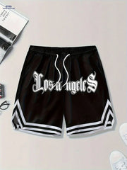 Gengyuan Men's Printed Basketball Shorts - Slightly Stretchy & Casual