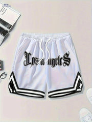 Gengyuan Men's Printed Basketball Shorts - Slightly Stretchy & Casual