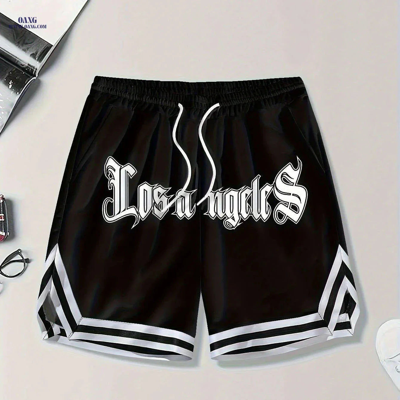 Gengyuan Men's Printed Basketball Shorts - Slightly Stretchy & Casual