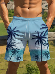 Hawaiian Tropical Palm Tree Shorts - Summer Casual Beachwear