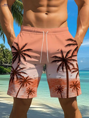 Hawaiian Tropical Palm Tree Shorts - Summer Casual Beachwear