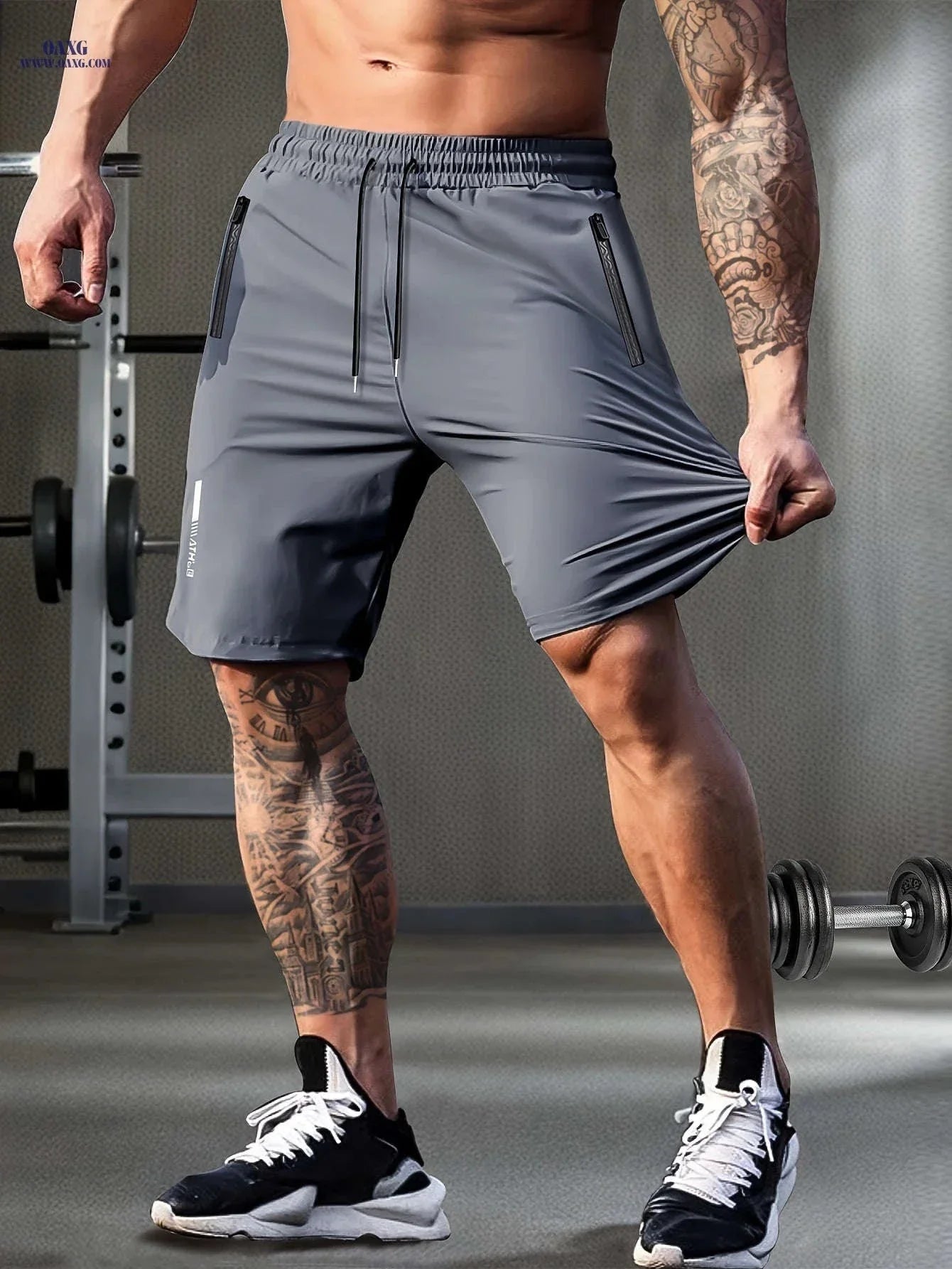 HIDKAT Men's Summer High Waist Sports Shorts - High Stretch, Casual Fit