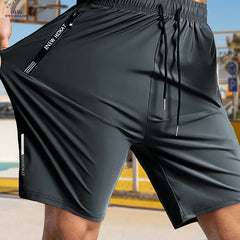 HIDKAT Men's Casual High-Elastic Shorts with Drawstring & Pockets