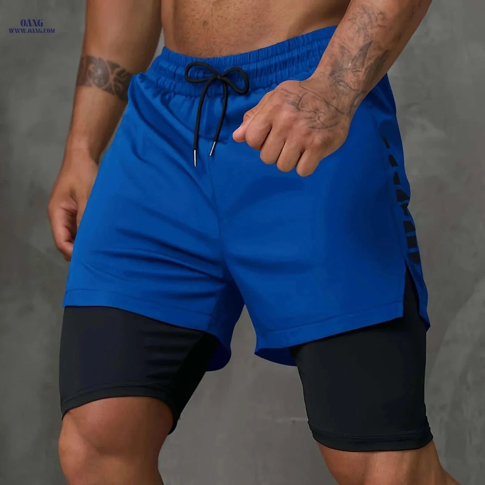Men's 2-in-1 Casual Active Shorts for Workouts - Polyester Stretch Fit