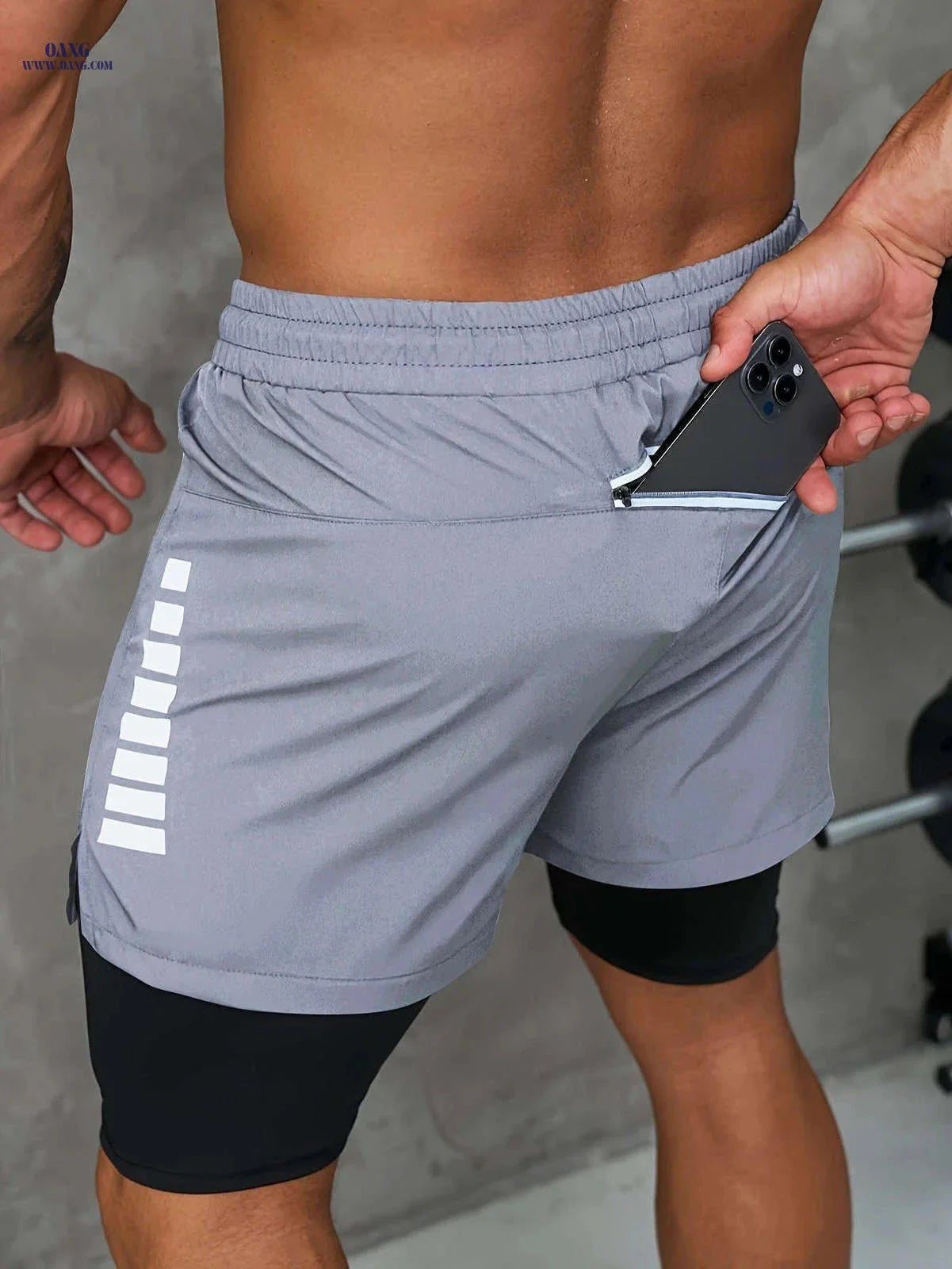 Men's 2-in-1 Casual Active Shorts for Workouts - Polyester Stretch Fit