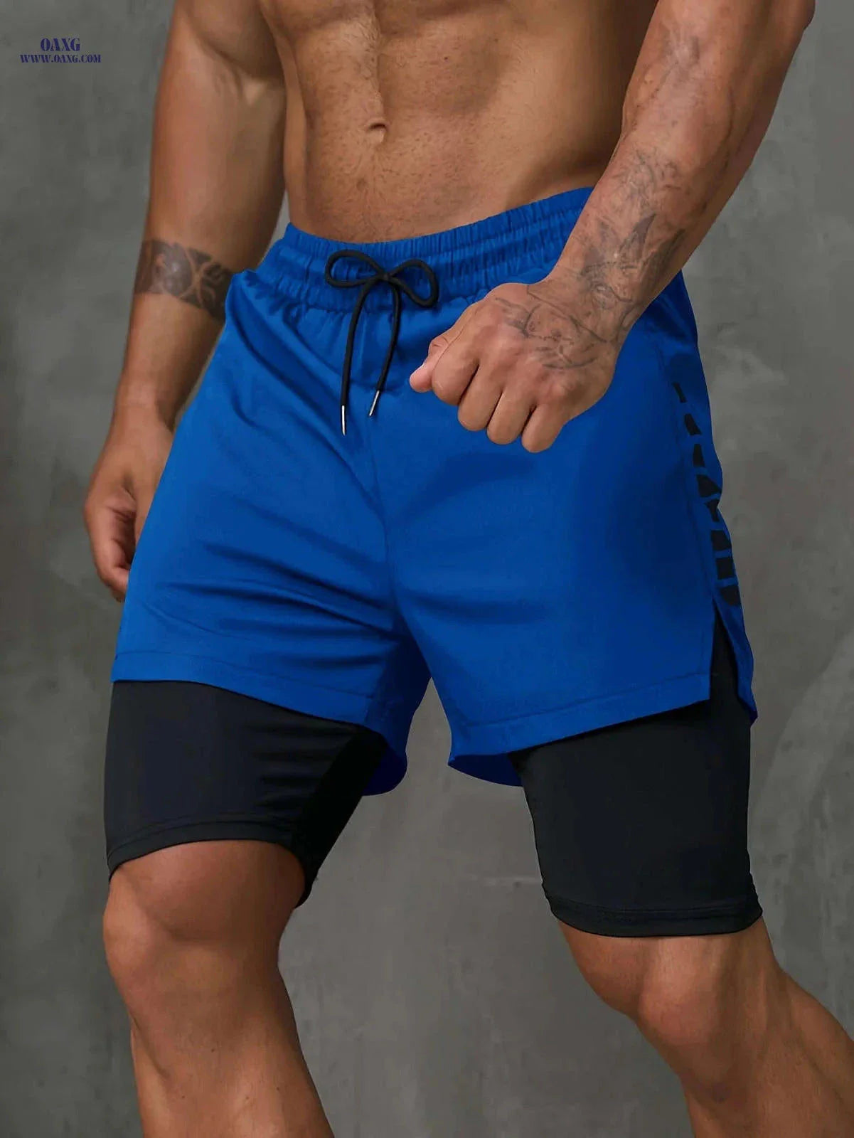 Men's 2-in-1 Casual Active Shorts for Workouts - Polyester Stretch Fit