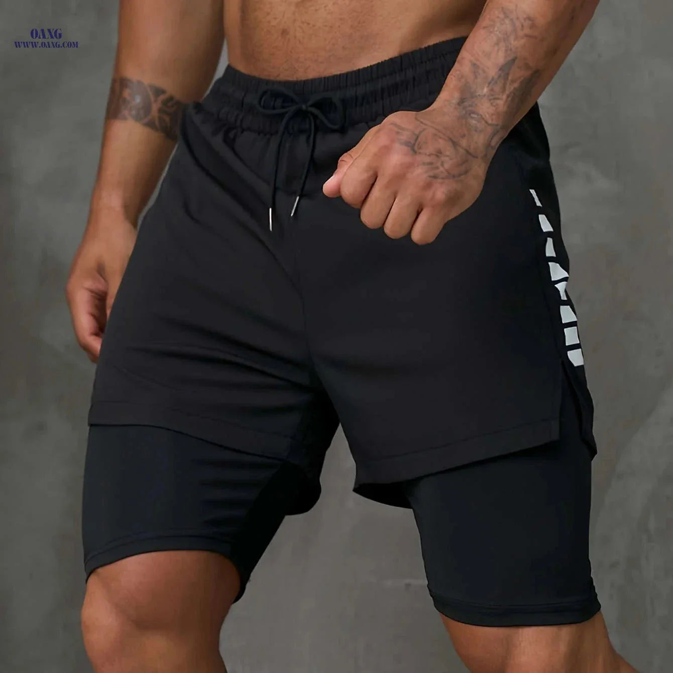 Men's 2-in-1 Casual Active Shorts for Workouts - Polyester Stretch Fit