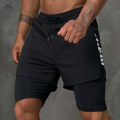 Men's 2-in-1 Casual Active Shorts for Workouts - Polyester Stretch Fit