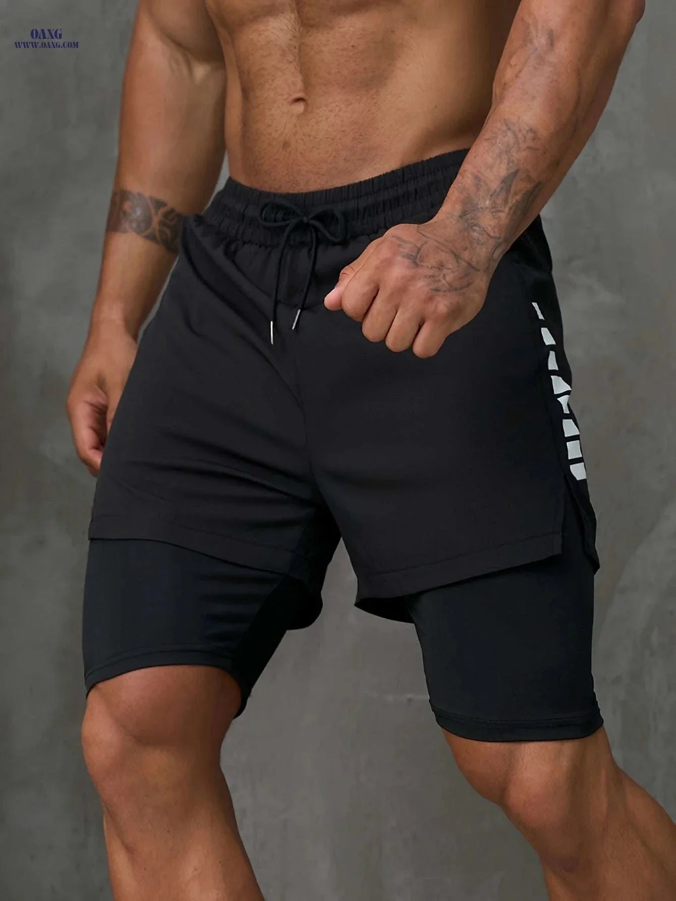 Men's 2-in-1 Casual Active Shorts for Workouts - Polyester Stretch Fit