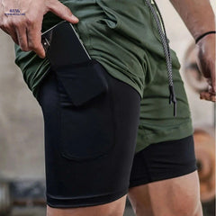 Men's 2-in-1 Casual Shorts - Perfect for Running & Workout Activities