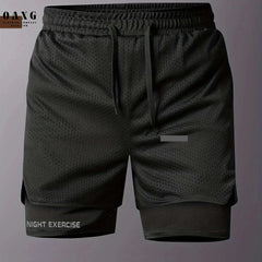 Men's 2-in-1 Sports Shorts - Quick-Drying, Breathable Mesh Design